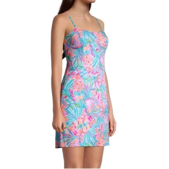 LILLY PULITZER Shelli Stretch Mini Dress in Tropical Punch Size 2 - Picture 3 of 8